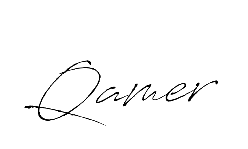 Create a beautiful signature design for name Qamer. With this signature (Antro_Vectra) fonts, you can make a handwritten signature for free. Qamer signature style 6 images and pictures png