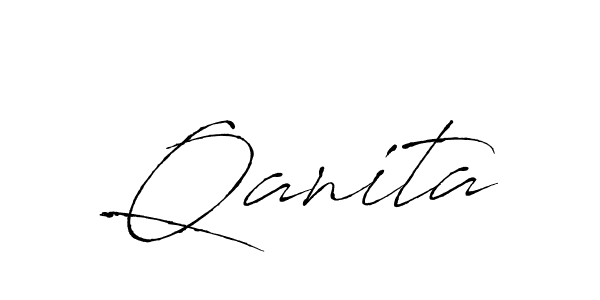 Create a beautiful signature design for name Qanita. With this signature (Antro_Vectra) fonts, you can make a handwritten signature for free. Qanita signature style 6 images and pictures png