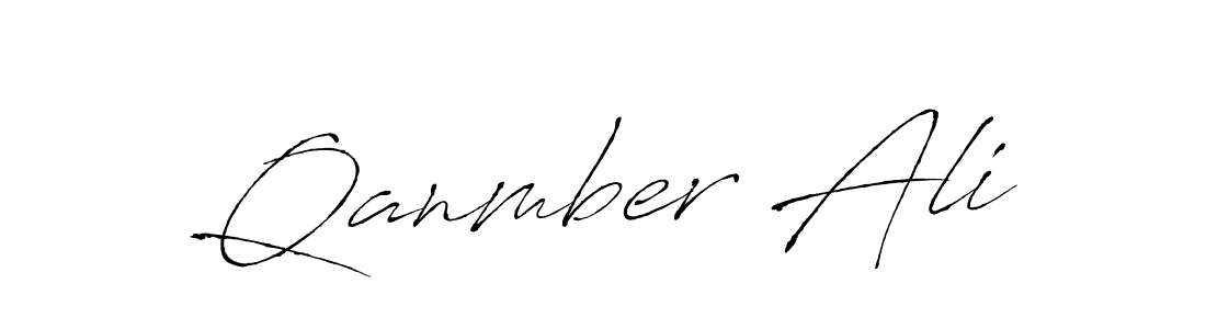 How to make Qanmber Ali name signature. Use Antro_Vectra style for creating short signs online. This is the latest handwritten sign. Qanmber Ali signature style 6 images and pictures png