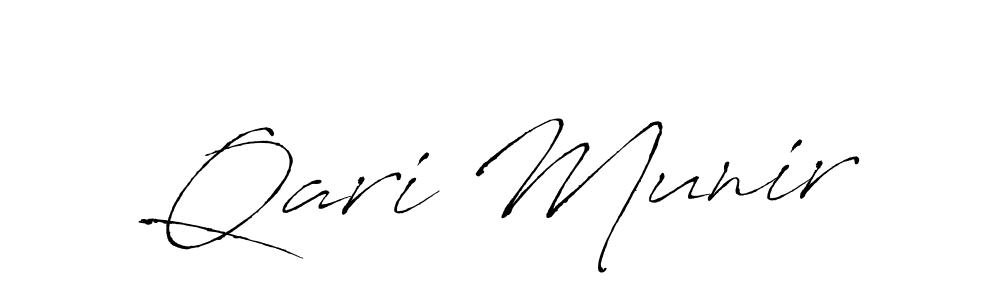 Also we have Qari Munir name is the best signature style. Create professional handwritten signature collection using Antro_Vectra autograph style. Qari Munir signature style 6 images and pictures png