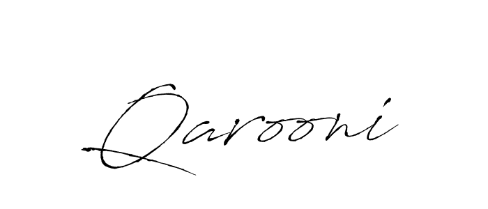Use a signature maker to create a handwritten signature online. With this signature software, you can design (Antro_Vectra) your own signature for name Qarooni. Qarooni signature style 6 images and pictures png