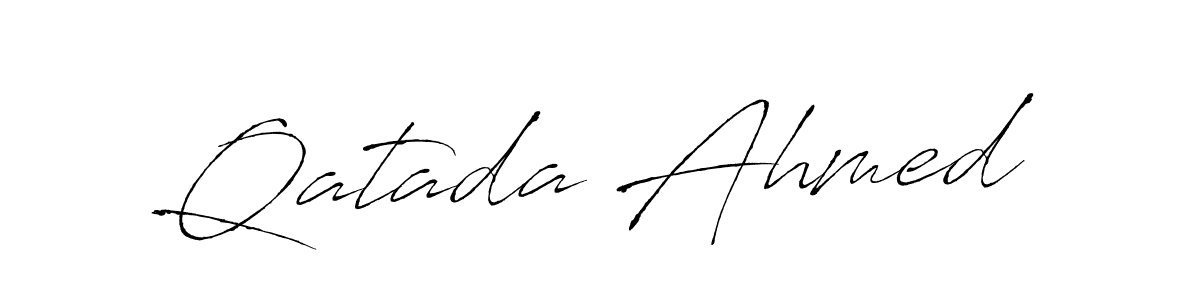 How to make Qatada Ahmed name signature. Use Antro_Vectra style for creating short signs online. This is the latest handwritten sign. Qatada Ahmed signature style 6 images and pictures png