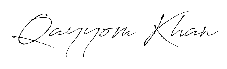 Master the art of signing with Qayyom Khan written in fluent Antro_Vectra script. A great template to practice and refine your handwriting. Qayyom Khan signature style 6 images and pictures png
