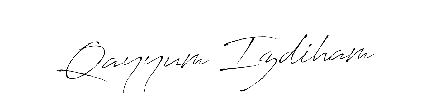 if you are searching for the best signature style for your name Qayyum Izdiham. so please give up your signature search. here we have designed multiple signature styles  using Antro_Vectra. Qayyum Izdiham signature style 6 images and pictures png