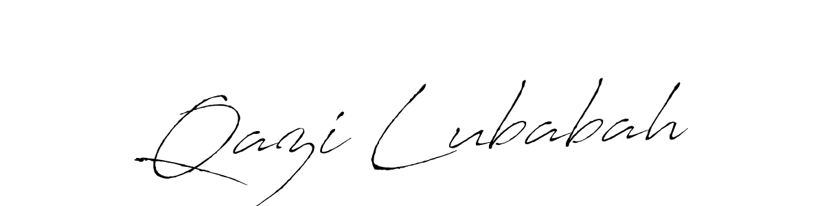 How to make Qazi Lubabah name signature. Use Antro_Vectra style for creating short signs online. This is the latest handwritten sign. Qazi Lubabah signature style 6 images and pictures png
