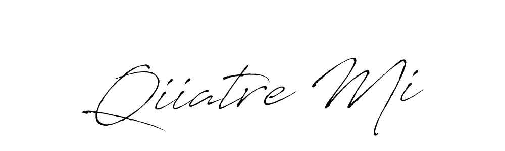 Make a beautiful signature design for name Qiiatre Mi. With this signature (Antro_Vectra) style, you can create a handwritten signature for free. Qiiatre Mi signature style 6 images and pictures png