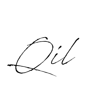 Qil stylish signature style. Best Handwritten Sign (Antro_Vectra) for my name. Handwritten Signature Collection Ideas for my name Qil. Qil signature style 6 images and pictures png