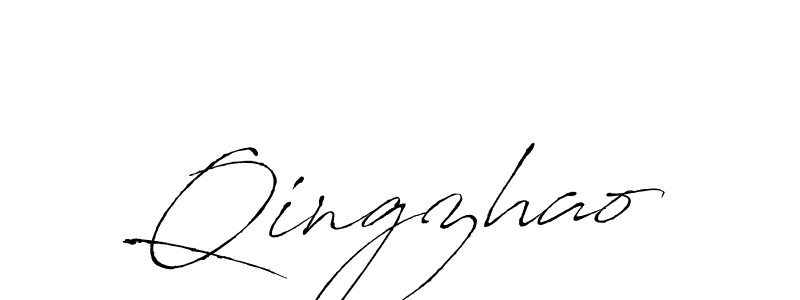 Make a beautiful signature design for name Qingzhao. With this signature (Antro_Vectra) style, you can create a handwritten signature for free. Qingzhao signature style 6 images and pictures png
