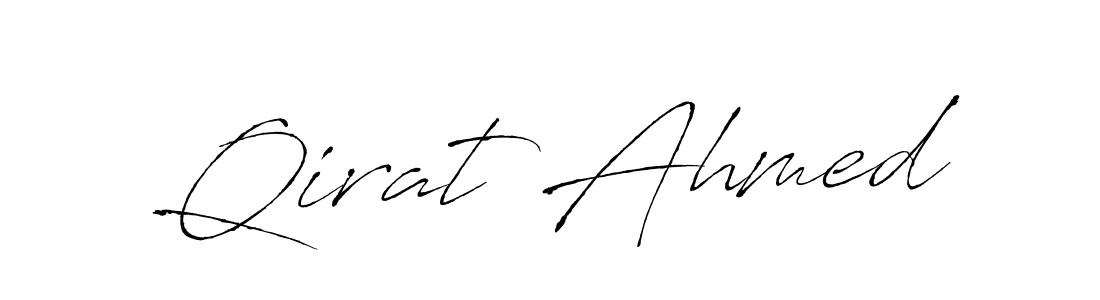 Create a beautiful signature design for name Qirat Ahmed. With this signature (Antro_Vectra) fonts, you can make a handwritten signature for free. Qirat Ahmed signature style 6 images and pictures png
