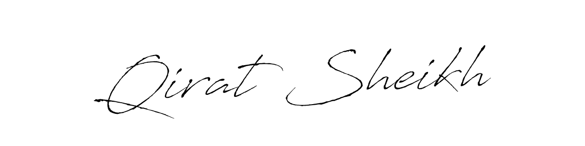 How to make Qirat Sheikh name signature. Use Antro_Vectra style for creating short signs online. This is the latest handwritten sign. Qirat Sheikh signature style 6 images and pictures png