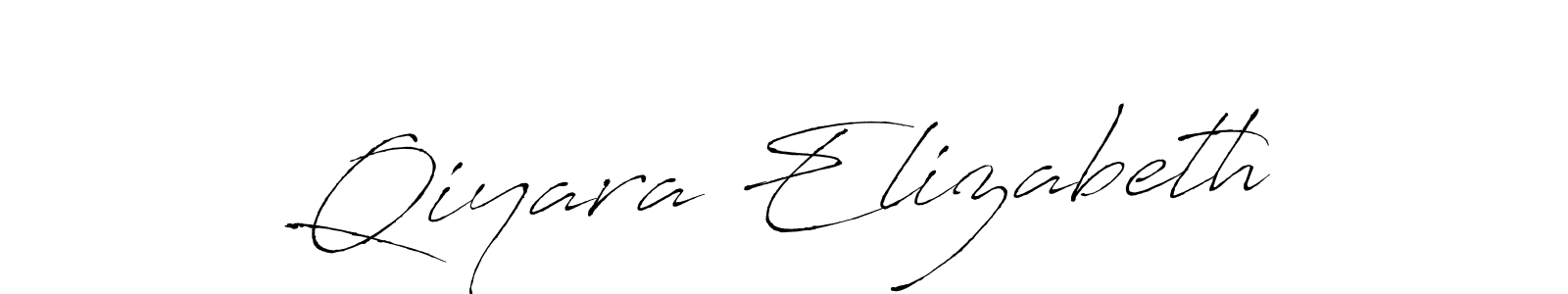 How to make Qiyara Elizabeth name signature. Use Antro_Vectra style for creating short signs online. This is the latest handwritten sign. Qiyara Elizabeth signature style 6 images and pictures png