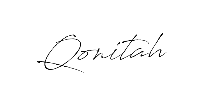 Make a beautiful signature design for name Qonitah. With this signature (Antro_Vectra) style, you can create a handwritten signature for free. Qonitah signature style 6 images and pictures png