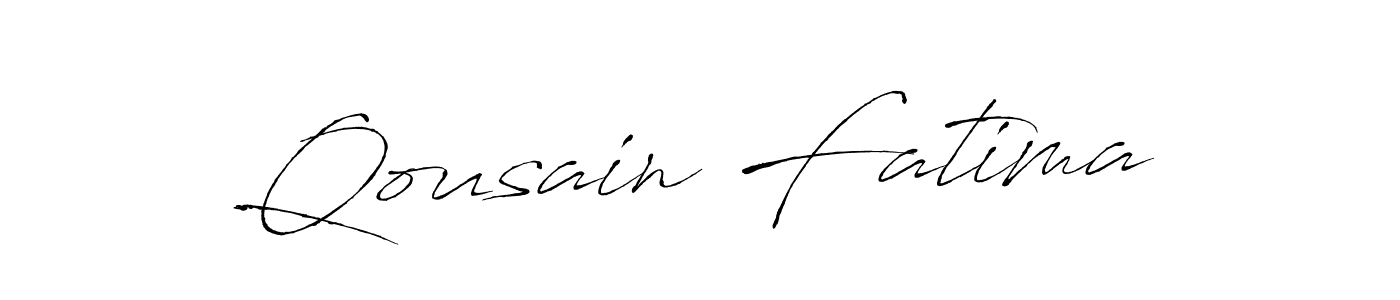 How to make Qousain Fatima name signature. Use Antro_Vectra style for creating short signs online. This is the latest handwritten sign. Qousain Fatima signature style 6 images and pictures png
