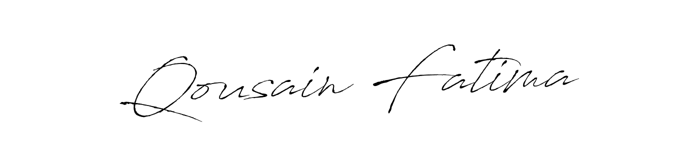 How to make Qousain Fatima name signature. Use Antro_Vectra style for creating short signs online. This is the latest handwritten sign. Qousain Fatima signature style 6 images and pictures png