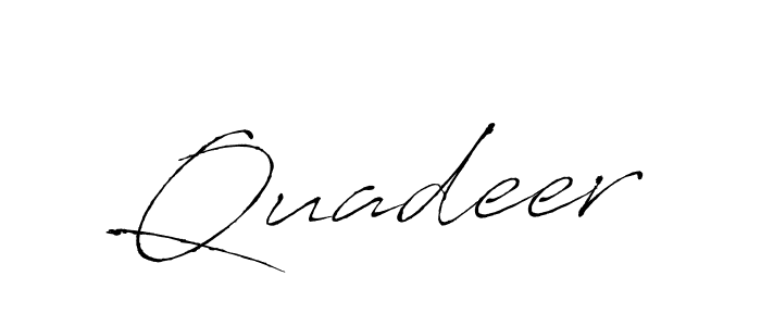 Antro_Vectra is a professional signature style that is perfect for those who want to add a touch of class to their signature. It is also a great choice for those who want to make their signature more unique. Get Quadeer name to fancy signature for free. Quadeer signature style 6 images and pictures png