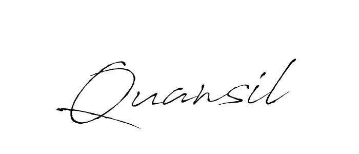 The best way (Antro_Vectra) to make a short signature is to pick only two or three words in your name. The name Quansil include a total of six letters. For converting this name. Quansil signature style 6 images and pictures png