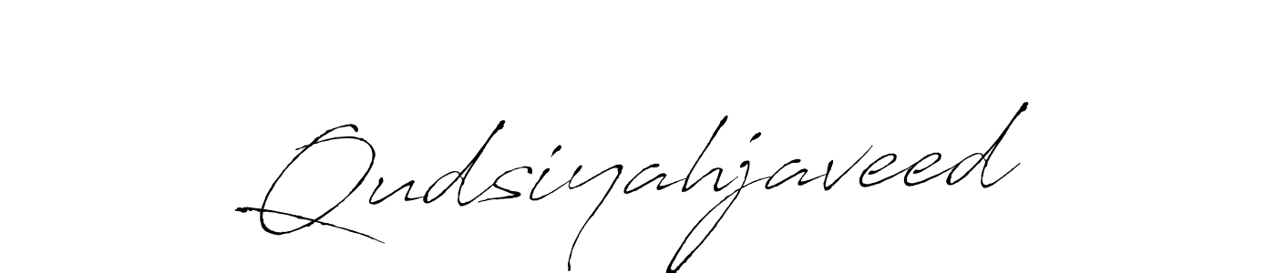 How to make Qudsiyahjaveed name signature. Use Antro_Vectra style for creating short signs online. This is the latest handwritten sign. Qudsiyahjaveed signature style 6 images and pictures png