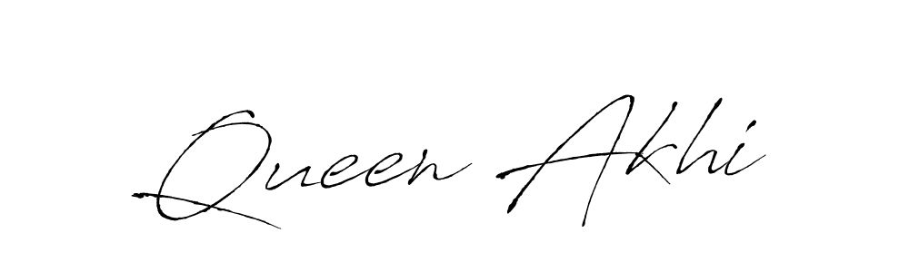 Design your own signature with our free online signature maker. With this signature software, you can create a handwritten (Antro_Vectra) signature for name Queen Akhi. Queen Akhi signature style 6 images and pictures png