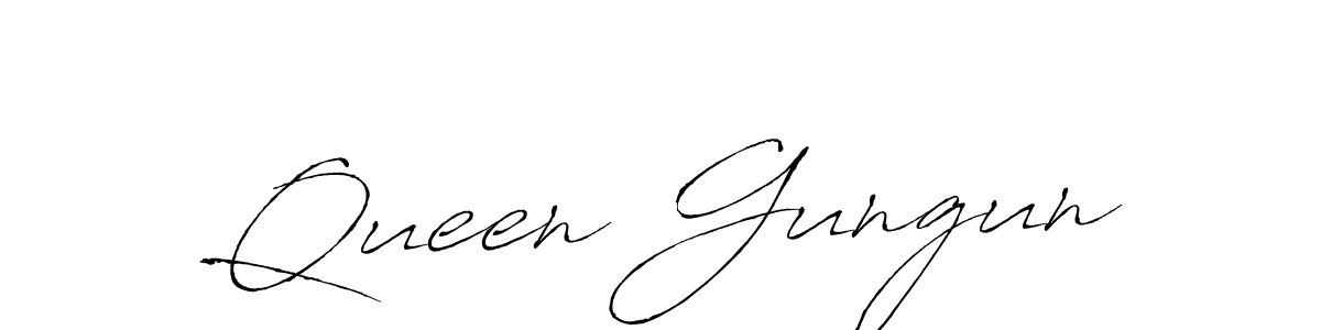Design your own signature with our free online signature maker. With this signature software, you can create a handwritten (Antro_Vectra) signature for name Queen Gungun. Queen Gungun signature style 6 images and pictures png