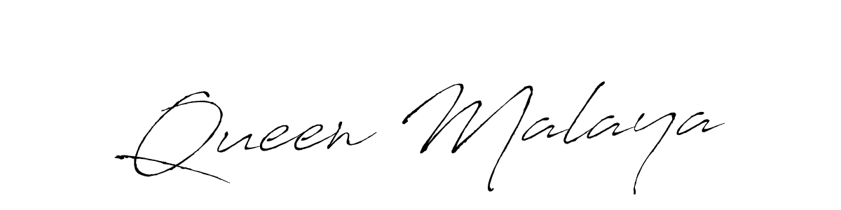 Design your own signature with our free online signature maker. With this signature software, you can create a handwritten (Antro_Vectra) signature for name Queen Malaya. Queen Malaya signature style 6 images and pictures png