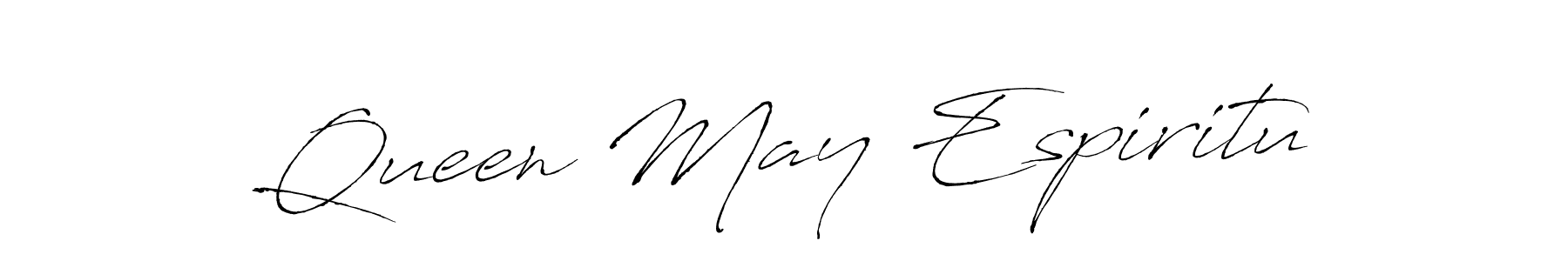 How to make Queen May Espiritu name signature. Use Antro_Vectra style for creating short signs online. This is the latest handwritten sign. Queen May Espiritu signature style 6 images and pictures png