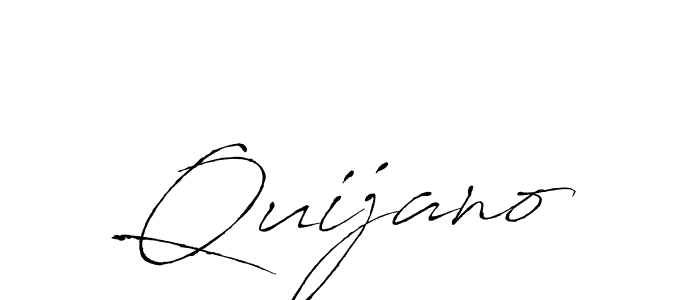 How to make Quijano signature? Antro_Vectra is a professional autograph style. Create handwritten signature for Quijano name. Quijano signature style 6 images and pictures png