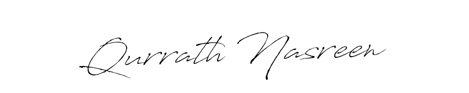 Make a beautiful signature design for name Qurrath Nasreen. With this signature (Antro_Vectra) style, you can create a handwritten signature for free. Qurrath Nasreen signature style 6 images and pictures png