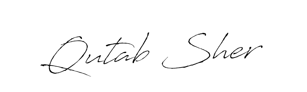 Qutab Sher stylish signature style. Best Handwritten Sign (Antro_Vectra) for my name. Handwritten Signature Collection Ideas for my name Qutab Sher. Qutab Sher signature style 6 images and pictures png