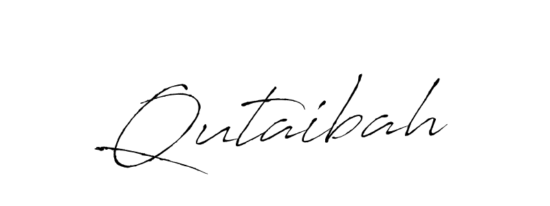Design your own signature with our free online signature maker. With this signature software, you can create a handwritten (Antro_Vectra) signature for name Qutaibah. Qutaibah signature style 6 images and pictures png