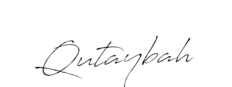 Use a signature maker to create a handwritten signature online. With this signature software, you can design (Antro_Vectra) your own signature for name Qutaybah. Qutaybah signature style 6 images and pictures png