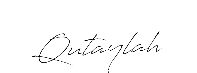 Use a signature maker to create a handwritten signature online. With this signature software, you can design (Antro_Vectra) your own signature for name Qutaylah. Qutaylah signature style 6 images and pictures png