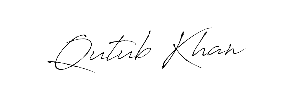 Make a beautiful signature design for name Qutub Khan. With this signature (Antro_Vectra) style, you can create a handwritten signature for free. Qutub Khan signature style 6 images and pictures png