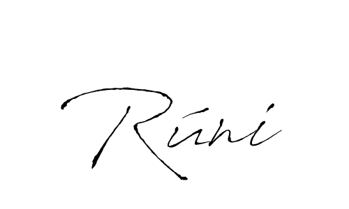 Use a signature maker to create a handwritten signature online. With this signature software, you can design (Antro_Vectra) your own signature for name Rúni. Rúni signature style 6 images and pictures png