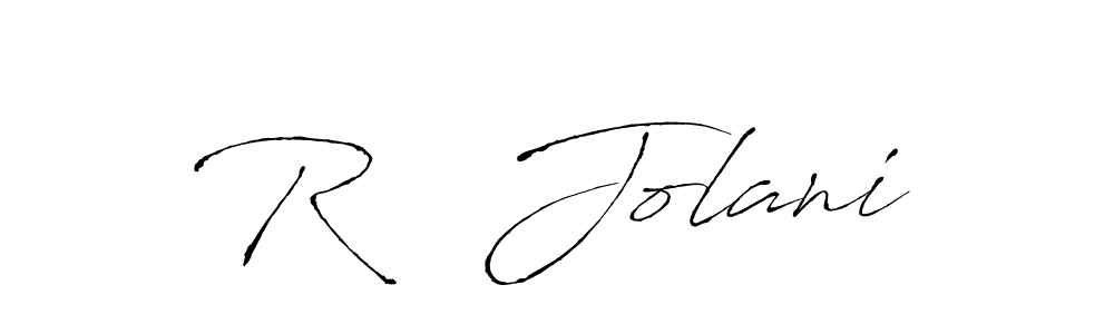 The best way (Antro_Vectra) to make a short signature is to pick only two or three words in your name. The name R   Jolani include a total of six letters. For converting this name. R   Jolani signature style 6 images and pictures png