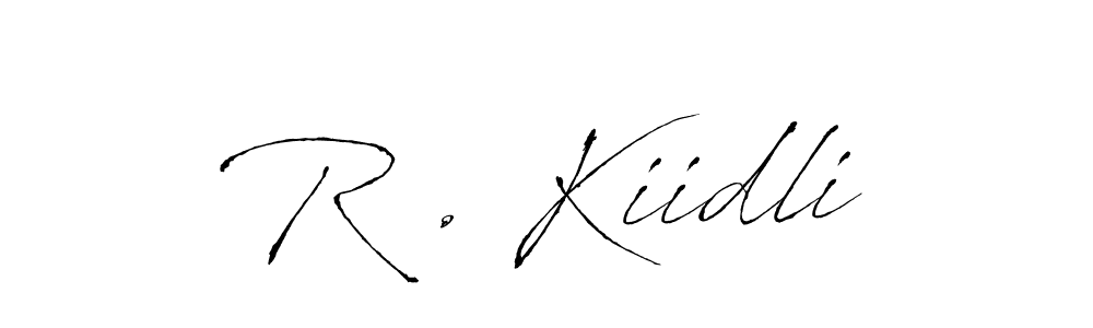 Antro_Vectra is a professional signature style that is perfect for those who want to add a touch of class to their signature. It is also a great choice for those who want to make their signature more unique. Get R . Kiidli name to fancy signature for free. R . Kiidli signature style 6 images and pictures png
