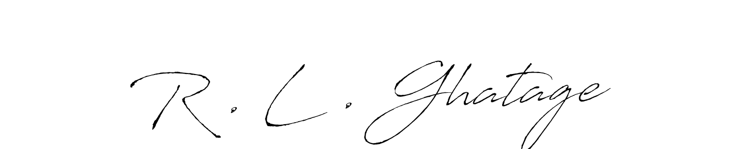 The best way (Antro_Vectra) to make a short signature is to pick only two or three words in your name. The name R . L . Ghatage include a total of six letters. For converting this name. R . L . Ghatage signature style 6 images and pictures png