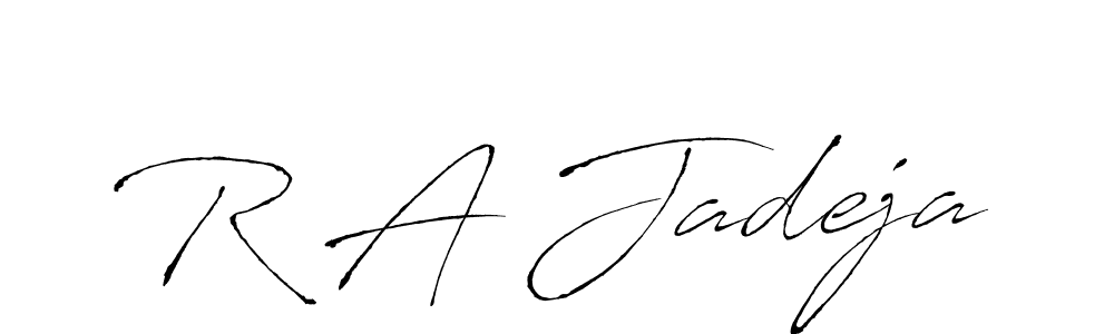 if you are searching for the best signature style for your name R A Jadeja. so please give up your signature search. here we have designed multiple signature styles  using Antro_Vectra. R A Jadeja signature style 6 images and pictures png