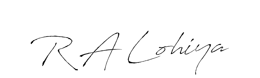 Also we have R A Lohiya name is the best signature style. Create professional handwritten signature collection using Antro_Vectra autograph style. R A Lohiya signature style 6 images and pictures png