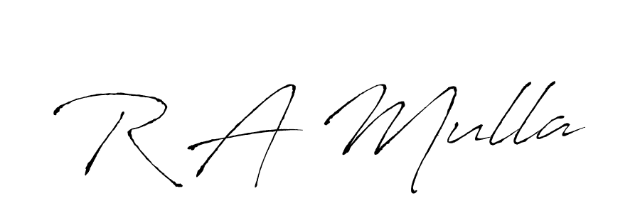 How to make R A Mulla signature? Antro_Vectra is a professional autograph style. Create handwritten signature for R A Mulla name. R A Mulla signature style 6 images and pictures png