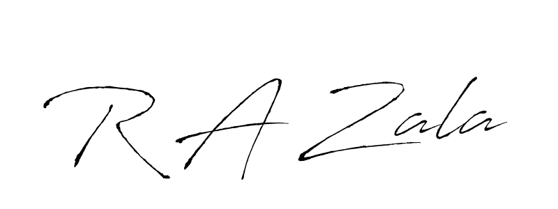 The best way (Antro_Vectra) to make a short signature is to pick only two or three words in your name. The name R A Zala include a total of six letters. For converting this name. R A Zala signature style 6 images and pictures png