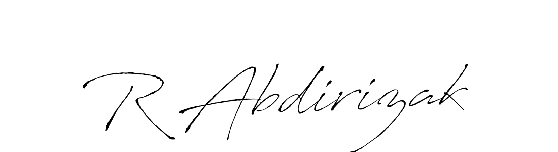 How to make R Abdirizak signature? Antro_Vectra is a professional autograph style. Create handwritten signature for R Abdirizak name. R Abdirizak signature style 6 images and pictures png