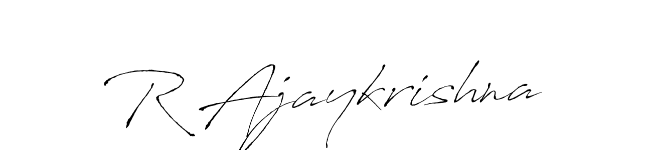Create a beautiful signature design for name R Ajaykrishna. With this signature (Antro_Vectra) fonts, you can make a handwritten signature for free. R Ajaykrishna signature style 6 images and pictures png
