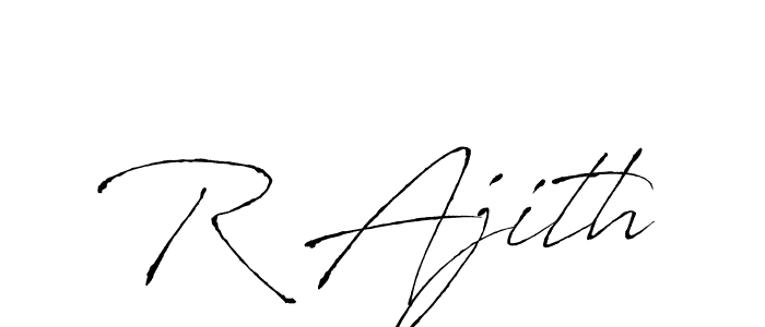 You can use this online signature creator to create a handwritten signature for the name R Ajith. This is the best online autograph maker. R Ajith signature style 6 images and pictures png