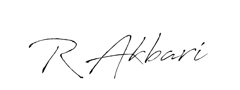 How to make R Akbari name signature. Use Antro_Vectra style for creating short signs online. This is the latest handwritten sign. R Akbari signature style 6 images and pictures png