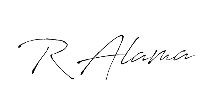 Similarly Antro_Vectra is the best handwritten signature design. Signature creator online .You can use it as an online autograph creator for name R Alama. R Alama signature style 6 images and pictures png