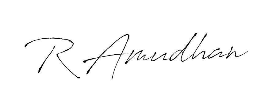 How to make R Amudhan signature? Antro_Vectra is a professional autograph style. Create handwritten signature for R Amudhan name. R Amudhan signature style 6 images and pictures png