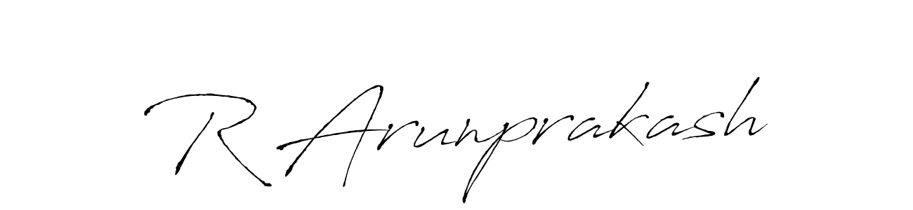 Design your own signature with our free online signature maker. With this signature software, you can create a handwritten (Antro_Vectra) signature for name R Arunprakash. R Arunprakash signature style 6 images and pictures png