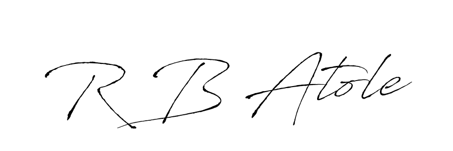 The best way (Antro_Vectra) to make a short signature is to pick only two or three words in your name. The name R B Atole include a total of six letters. For converting this name. R B Atole signature style 6 images and pictures png