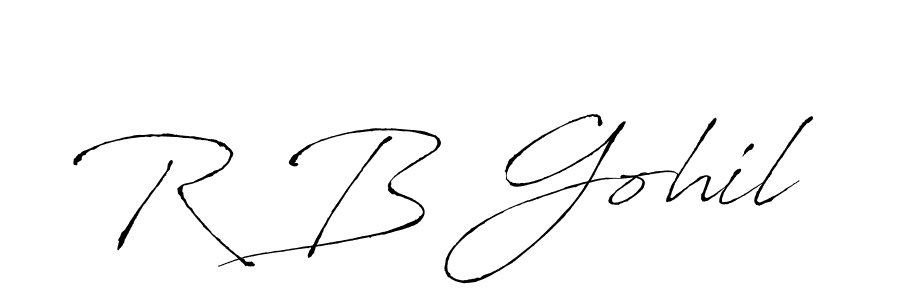 You should practise on your own different ways (Antro_Vectra) to write your name (R B Gohil) in signature. don't let someone else do it for you. R B Gohil signature style 6 images and pictures png