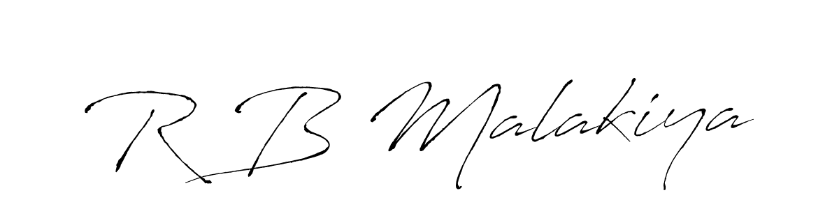 Make a beautiful signature design for name R B Malakiya. With this signature (Antro_Vectra) style, you can create a handwritten signature for free. R B Malakiya signature style 6 images and pictures png